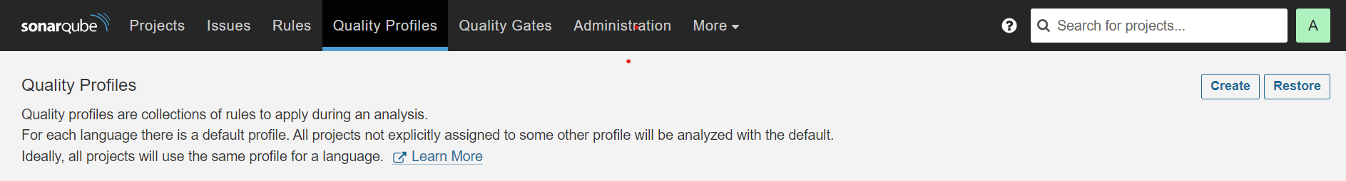 SOnarQube quality profile
