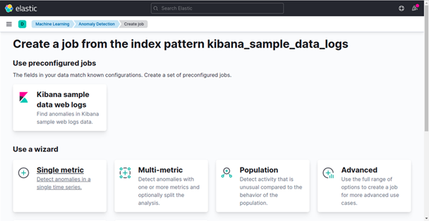 create a simple job in kibana