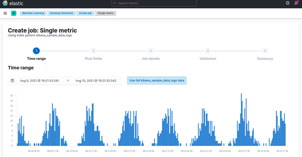 select time range in kinbana