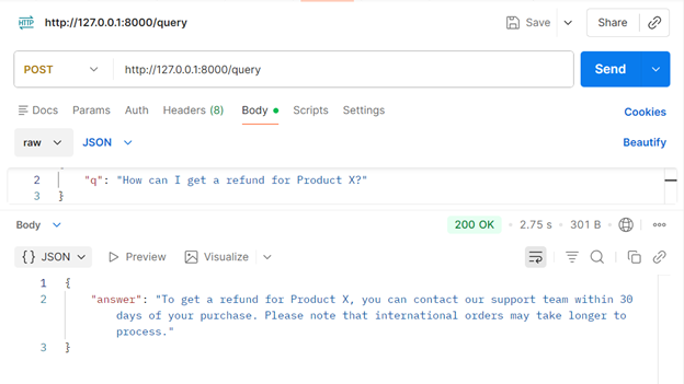 Output for doain specific AI agent