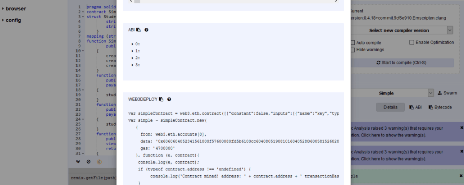 Ethereum console