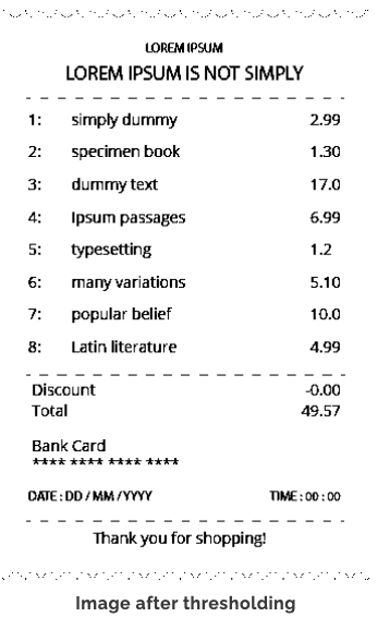 Output after Image Thresholding