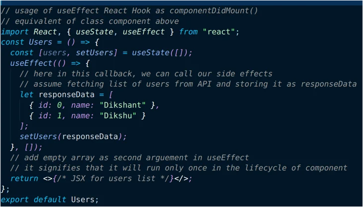 component did mount in functional