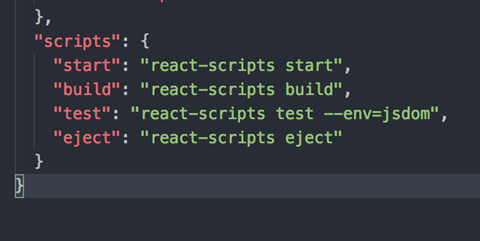 react-create-app package and package.json script
